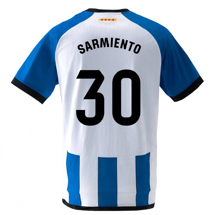 Danxen Mujer Camiseta Izan Sarmiento #30 Azul Real Blanco 1ª Equipación 2026/27 La Camisa México