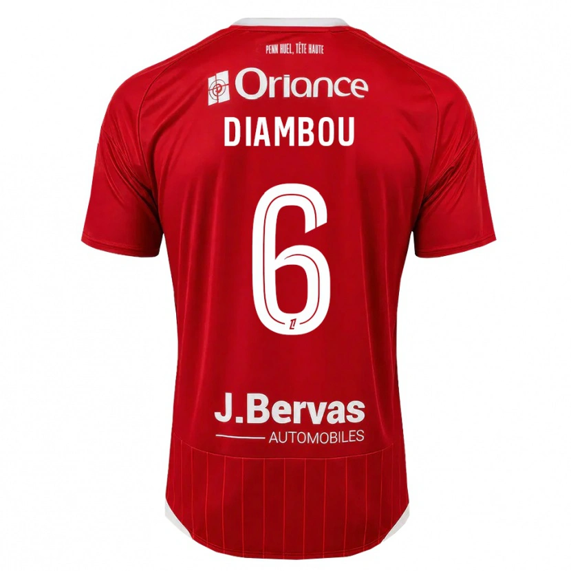 Danxen Mujer Camiseta Mamady Diambou #6 Blanco Rojo 1ª Equipación 2026/27 La Camisa México