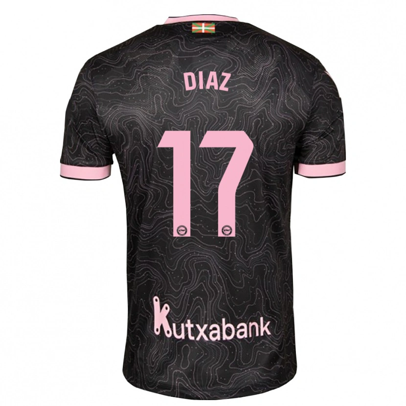 Danxen Mujer Camiseta Nico Diaz #17 Negro Rosa 2ª Equipación 2026/27 La Camisa México