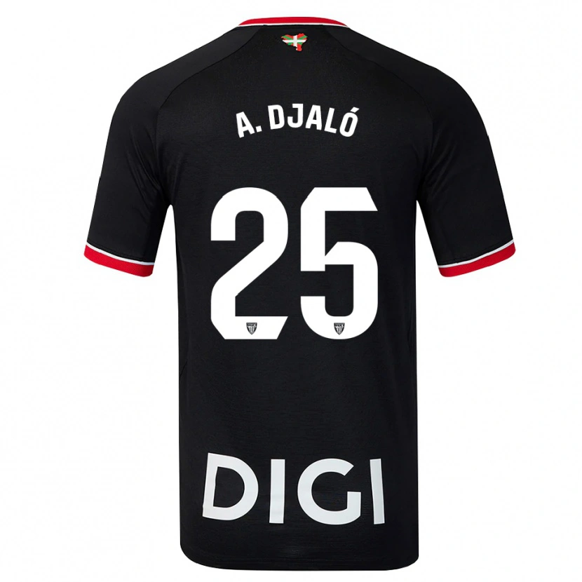 Danxen Mujer Camiseta Álvaro Djaló #25 Negro Blanco Rojo 2ª Equipación 2026/27 La Camisa México