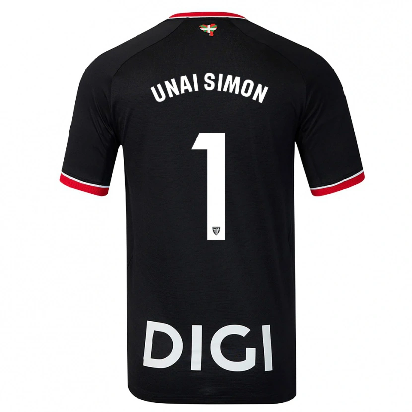 Danxen Mujer Camiseta Unai Simón #1 Negro Blanco Rojo 2ª Equipación 2026/27 La Camisa México