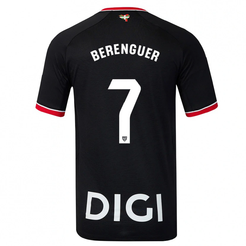Danxen Mujer Camiseta Álex Berenguer #7 Negro Blanco Rojo 2ª Equipación 2026/27 La Camisa México