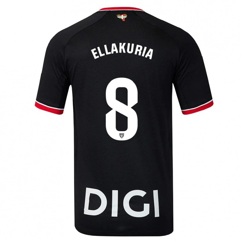 Danxen Mujer Camiseta Eneko Ellakuria #8 Negro Blanco Rojo 2ª Equipación 2026/27 La Camisa México