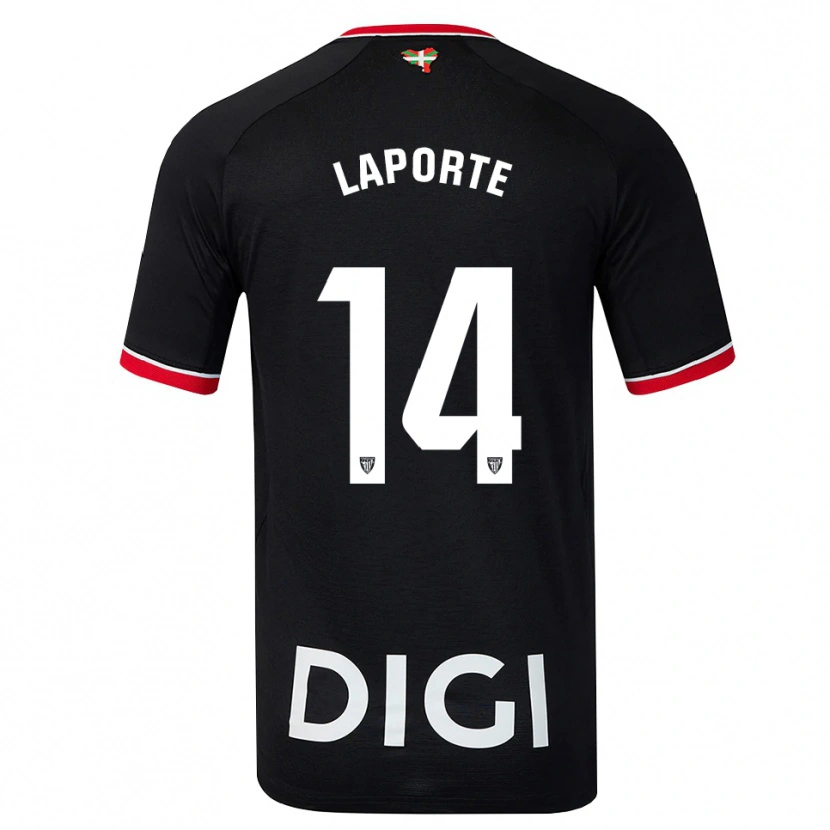 Danxen Mujer Camiseta Aymeric Laporte #14 Negro Blanco Rojo 2ª Equipación 2026/27 La Camisa México