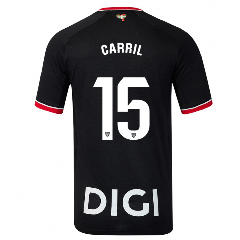 Danxen Mujer Camiseta Álex Carril #15 Negro Blanco Rojo 2ª Equipación 2026/27 La Camisa México