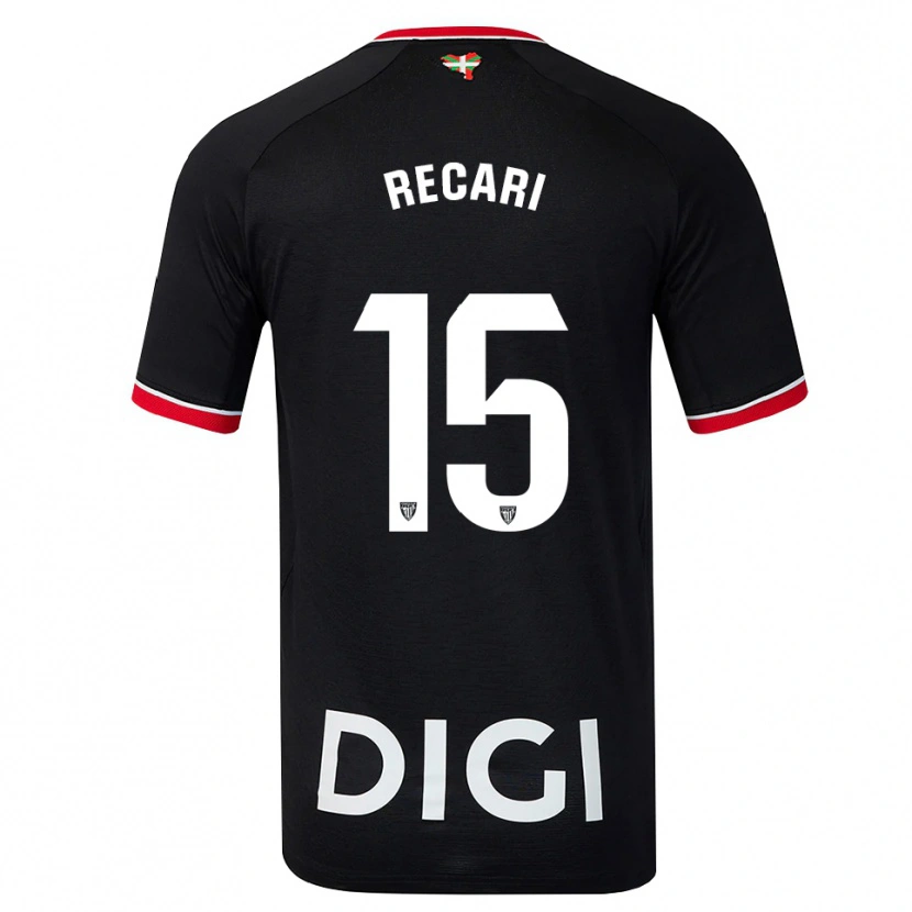 Danxen Mujer Camiseta Enzo Recari #15 Negro Blanco Rojo 2ª Equipación 2026/27 La Camisa México
