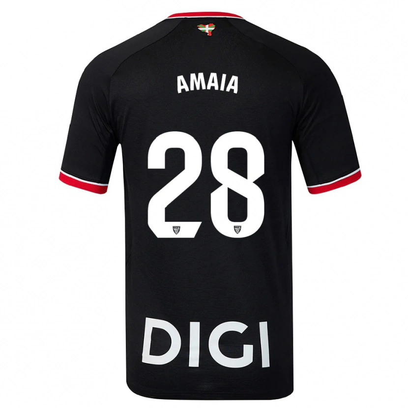 Danxen Mujer Camiseta Amaia Martinez De La Peña #28 Negro Blanco Rojo 2ª Equipación 2026/27 La Camisa México