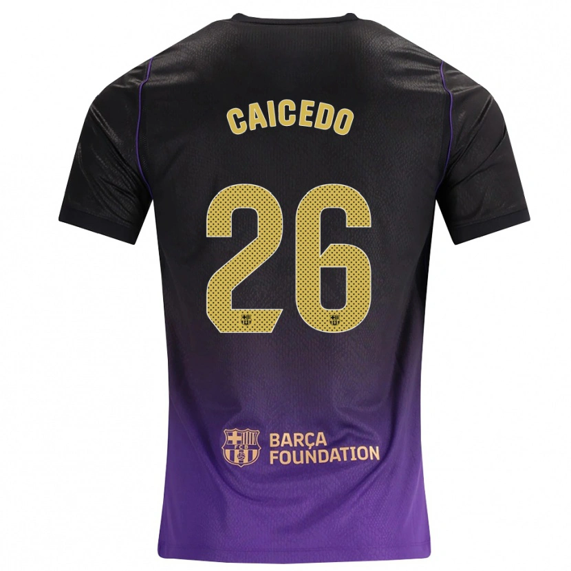 Danxen Mujer Camiseta Josué Caicedo #26 Morado Amarillo Negro 2ª Equipación 2026/27 La Camisa México