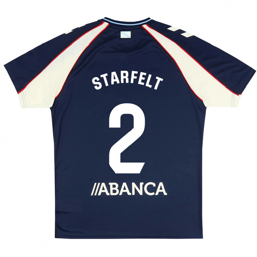 Danxen Mujer Camiseta Carl Starfelt #2 Azul Real Rojo Blanco 2ª Equipación 2026/27 La Camisa México