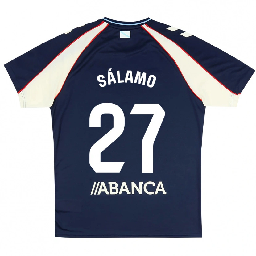 Danxen Mujer Camiseta Jorge Sálamo #27 Azul Real Rojo Blanco 2ª Equipación 2026/27 La Camisa México