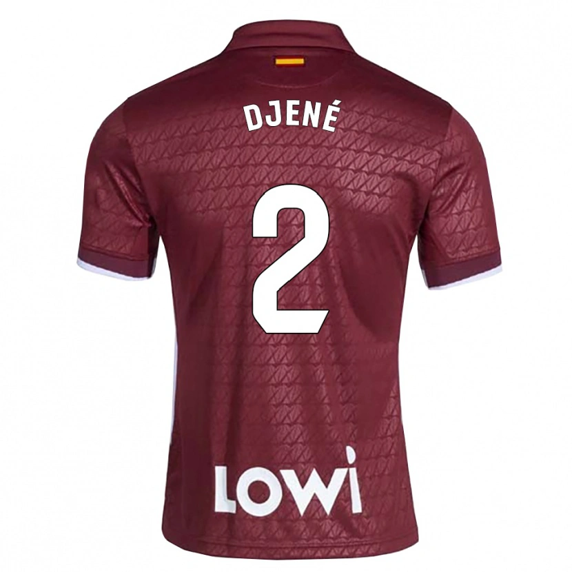 Danxen Mujer Camiseta Dakonam Djené #2 Rojo Oscuro Blanco 2ª Equipación 2026/27 La Camisa México