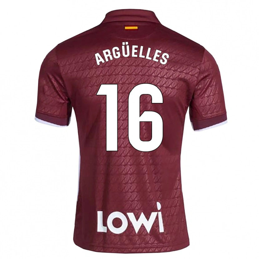 Danxen Mujer Camiseta David Argüelles #16 Rojo Oscuro Blanco 2ª Equipación 2026/27 La Camisa México
