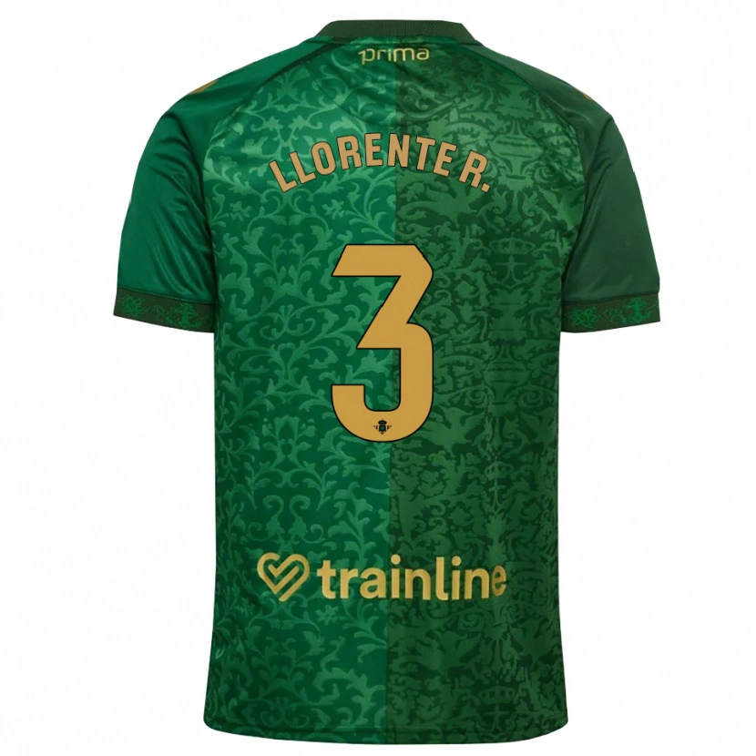Danxen Mujer Camiseta Diego Llorente #3 Verde Bosque Dorado Oscuro 2ª Equipación 2026/27 La Camisa México