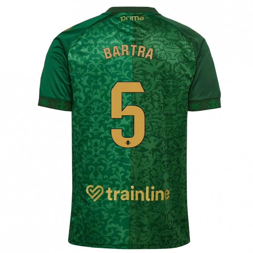 Danxen Mujer Camiseta Marc Bartra #5 Verde Bosque Dorado Oscuro 2ª Equipación 2026/27 La Camisa México