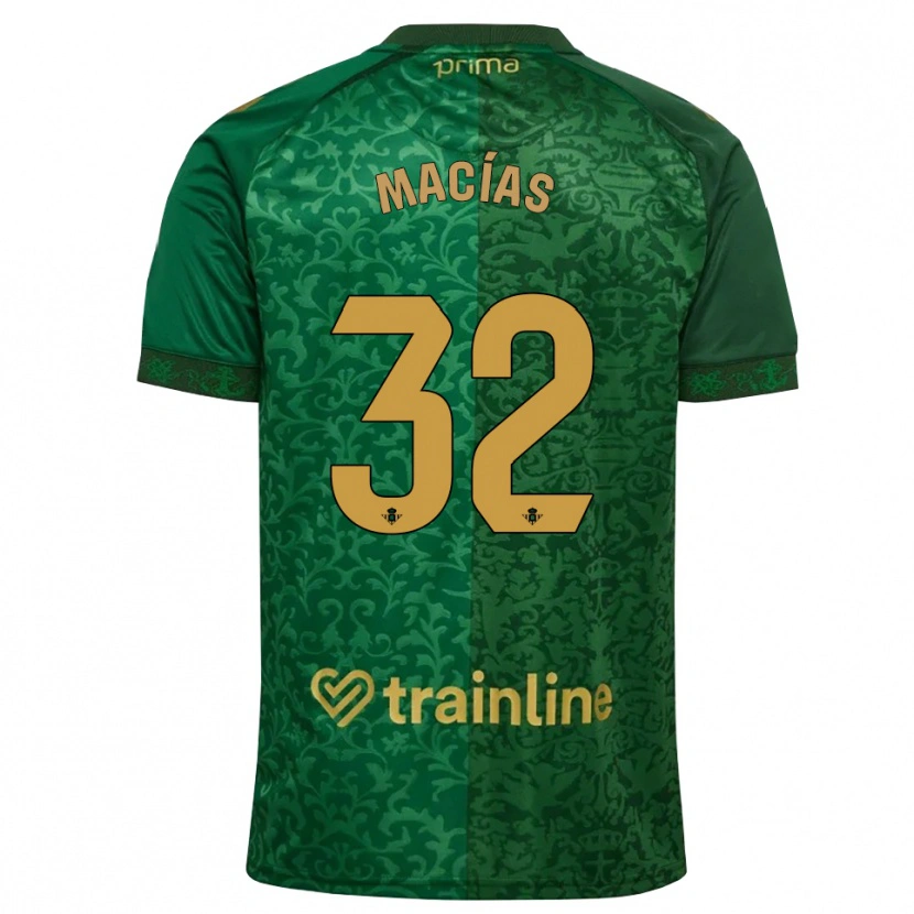 Danxen Mujer Camiseta Curro Macías #32 Verde Bosque Dorado Oscuro 2ª Equipación 2026/27 La Camisa México