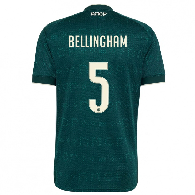 Danxen Mujer Camiseta Jude Bellingham #5 Gris Pizarra Oscuro Blanco 2ª Equipación 2026/27 La Camisa México