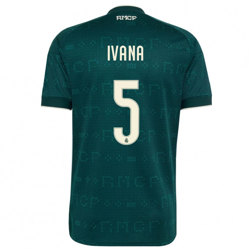 Danxen Mujer Camiseta Ivana Andres #5 Gris Pizarra Oscuro Blanco 2ª Equipación 2026/27 La Camisa México