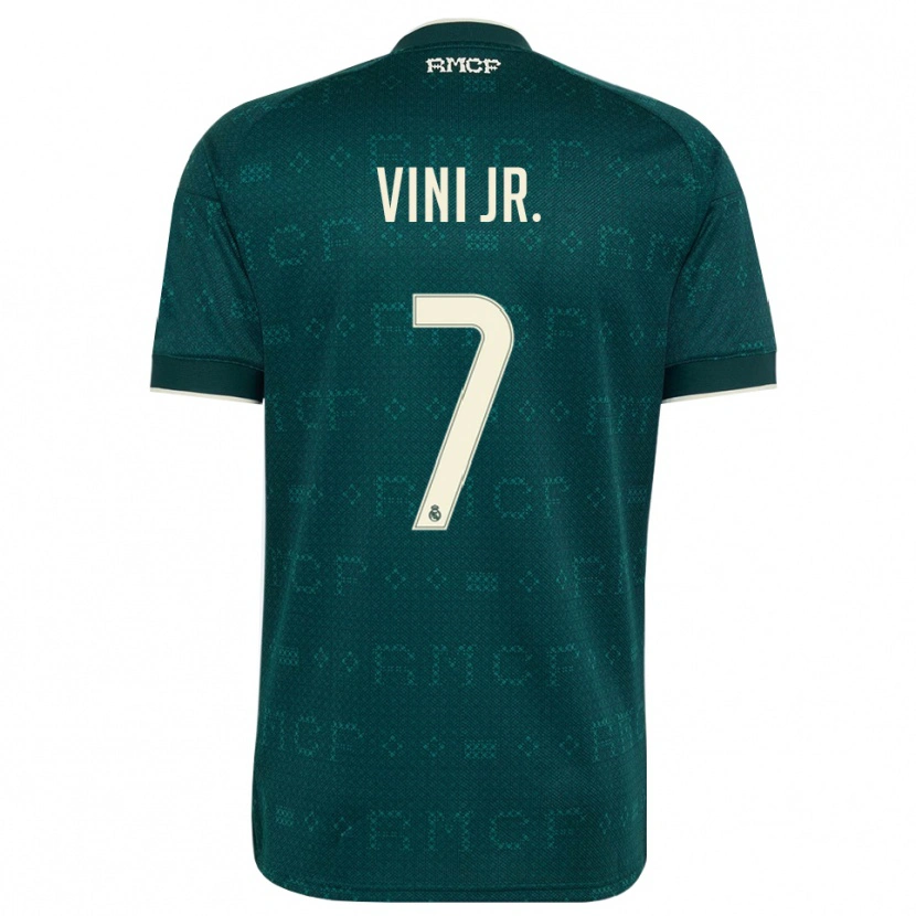 Danxen Mujer Camiseta Vinicius Junior #7 Gris Pizarra Oscuro Blanco 2ª Equipación 2026/27 La Camisa México