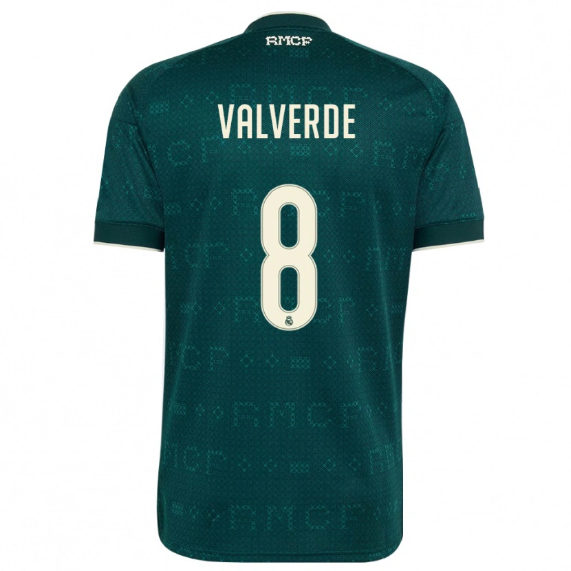 Danxen Mujer Camiseta Federico Valverde #8 Gris Pizarra Oscuro Blanco 2ª Equipación 2026/27 La Camisa México