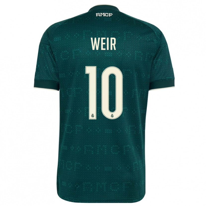Danxen Mujer Camiseta Caroline Weir #10 Gris Pizarra Oscuro Blanco 2ª Equipación 2026/27 La Camisa México