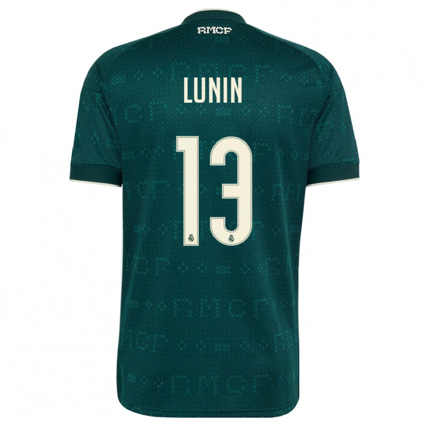 Danxen Mujer Camiseta Andriy Lunin #13 Gris Pizarra Oscuro Blanco 2ª Equipación 2026/27 La Camisa México