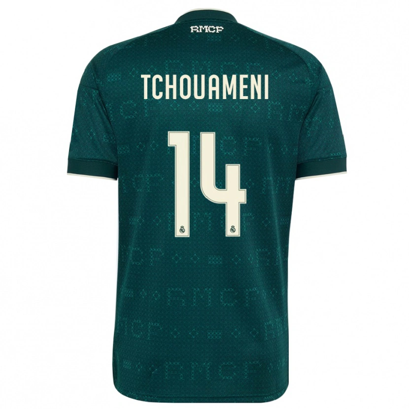 Danxen Mujer Camiseta Aurélien Tchouaméni #14 Gris Pizarra Oscuro Blanco 2ª Equipación 2026/27 La Camisa México