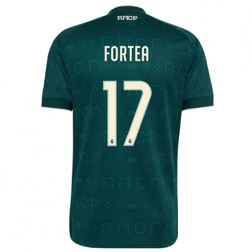 Danxen Mujer Camiseta Jesús Fortea #17 Gris Pizarra Oscuro Blanco 2ª Equipación 2026/27 La Camisa México