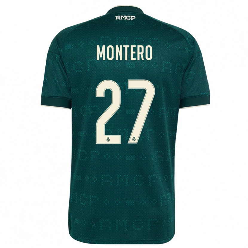 Danxen Mujer Camiseta Pablo Montero #27 Gris Pizarra Oscuro Blanco 2ª Equipación 2026/27 La Camisa México