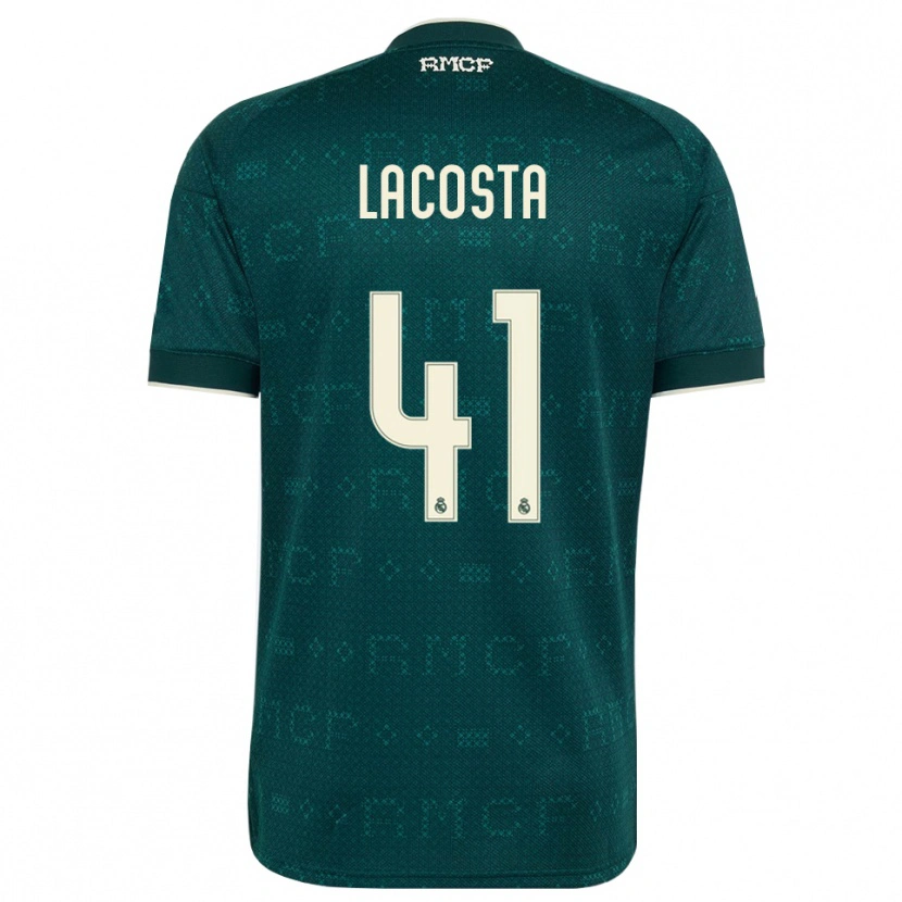 Danxen Mujer Camiseta Diego Lacosta #41 Gris Pizarra Oscuro Blanco 2ª Equipación 2026/27 La Camisa México