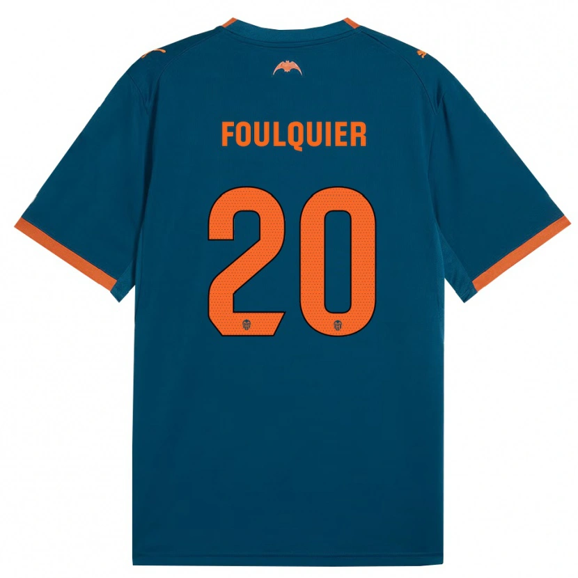 Danxen Mujer Camiseta Dimitri Foulquier #20 Azul Acero Naranja 2ª Equipación 2026/27 La Camisa México