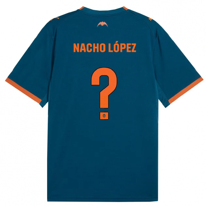 Danxen Mujer Camiseta Nacho López #0 Azul Acero Naranja 2ª Equipación 2026/27 La Camisa México