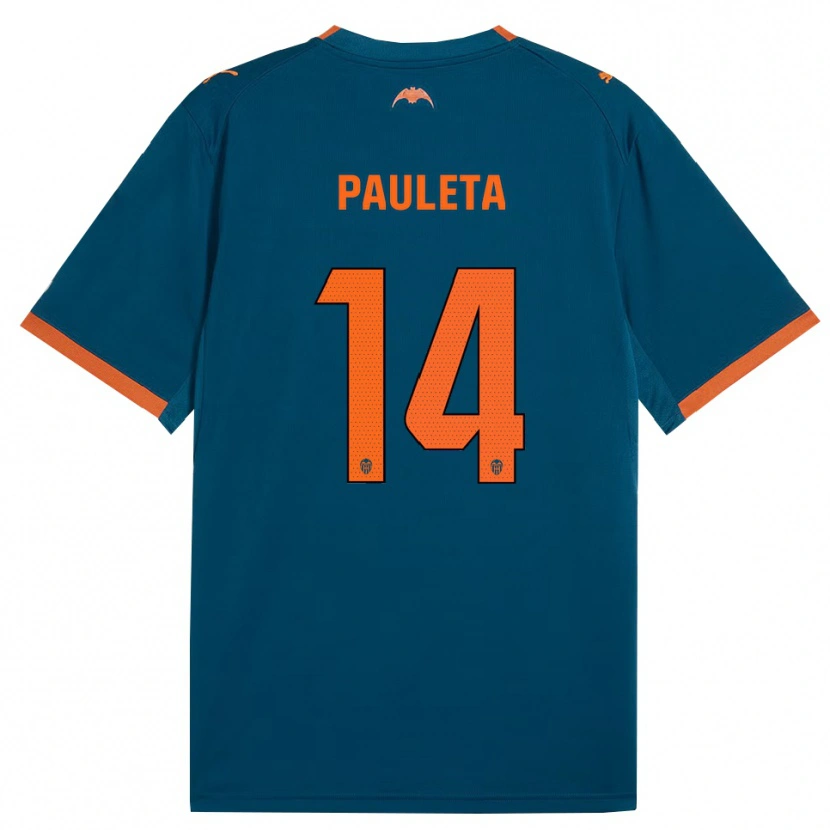 Danxen Mujer Camiseta Paula Sancho González #14 Azul Acero Naranja 2ª Equipación 2026/27 La Camisa México