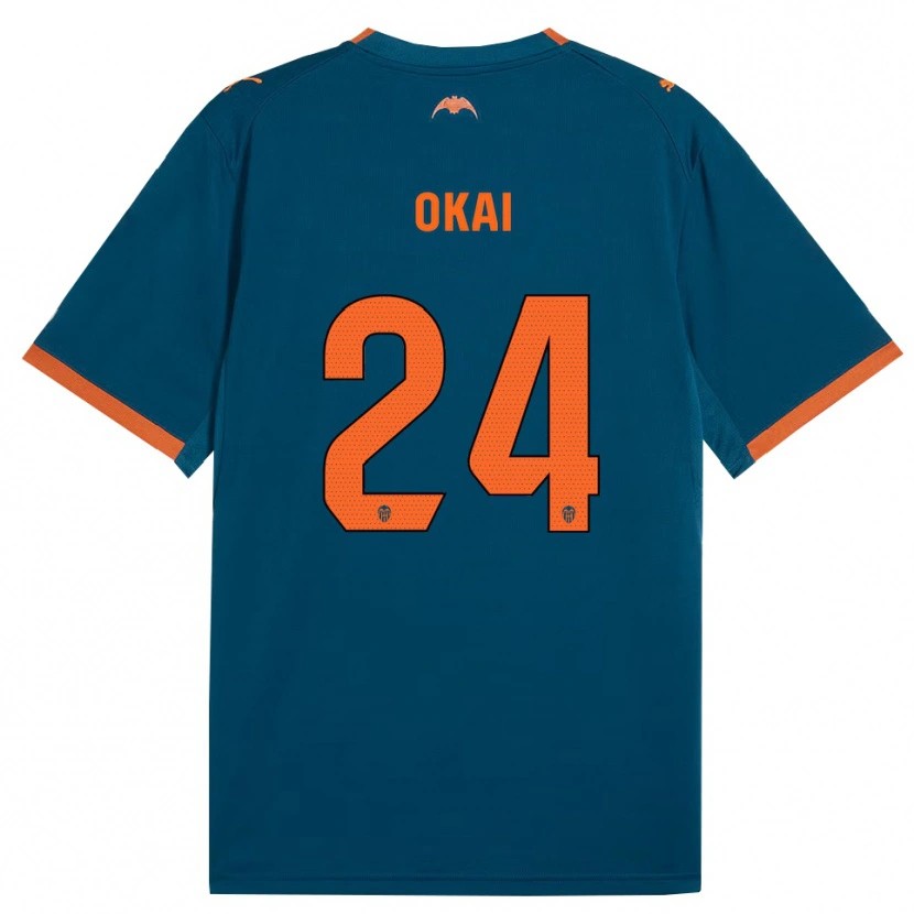 Danxen Mujer Camiseta Leslie Okai #24 Azul Acero Naranja 2ª Equipación 2026/27 La Camisa México