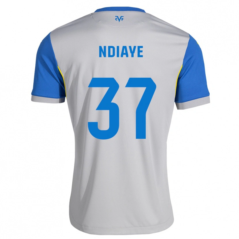 Danxen Mujer Camiseta Serigne Ndiaye #37 Azul Lanzador Gris 2ª Equipación 2026/27 La Camisa México