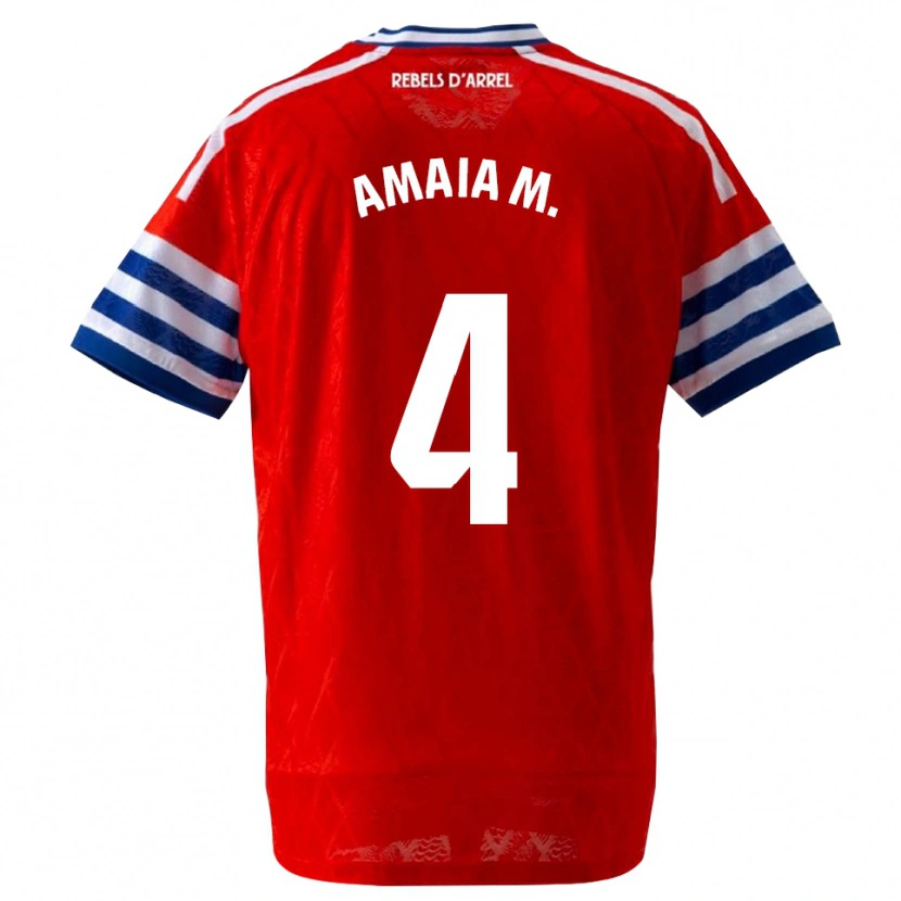 Danxen Mujer Camiseta Amaia Martínez De La Peña #4 Azul Real Rojo 2ª Equipación 2026/27 La Camisa México