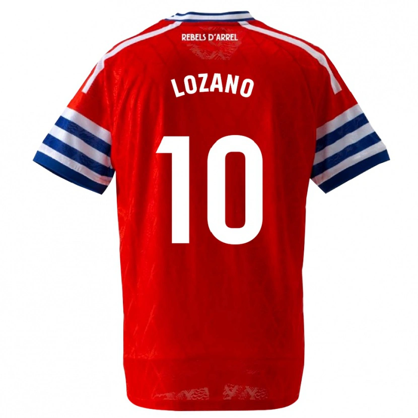 Danxen Mujer Camiseta Pol Lozano #10 Azul Real Rojo 2ª Equipación 2026/27 La Camisa México