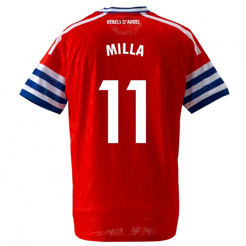 Danxen Mujer Camiseta Pere Milla #11 Azul Real Rojo 2ª Equipación 2026/27 La Camisa México