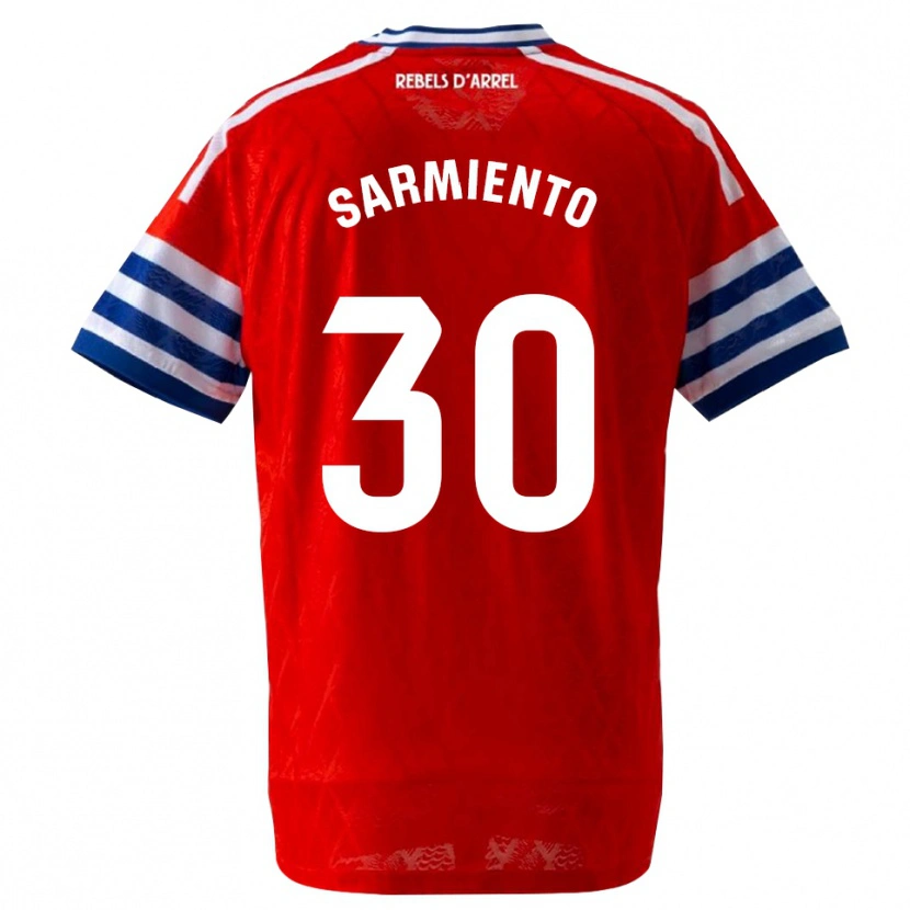Danxen Mujer Camiseta Izan Sarmiento #30 Azul Real Rojo 2ª Equipación 2026/27 La Camisa México