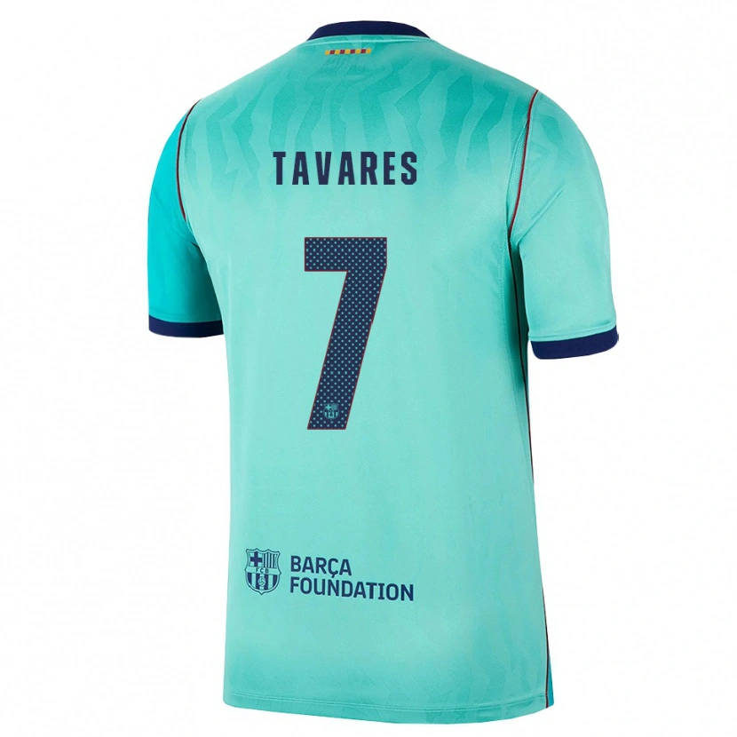 Danxen Mujer Camiseta Ajay Tavares #7 Aqua Turquesa Oscuro Azul Real Equipación Tercera 2026/27 La Camisa México