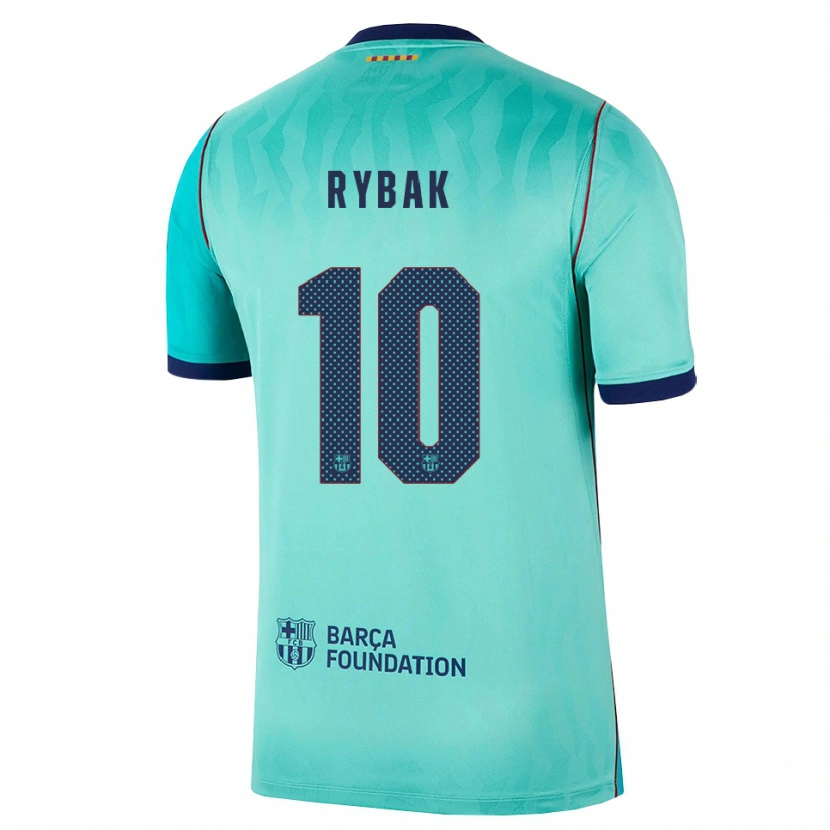 Danxen Mujer Camiseta Artem Rybak #10 Aqua Turquesa Oscuro Azul Real Equipación Tercera 2026/27 La Camisa México