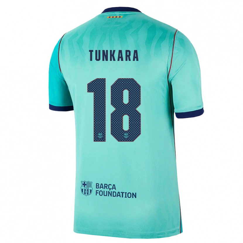 Danxen Mujer Camiseta Ebrima Tunkara #18 Aqua Turquesa Oscuro Azul Real Equipación Tercera 2026/27 La Camisa México
