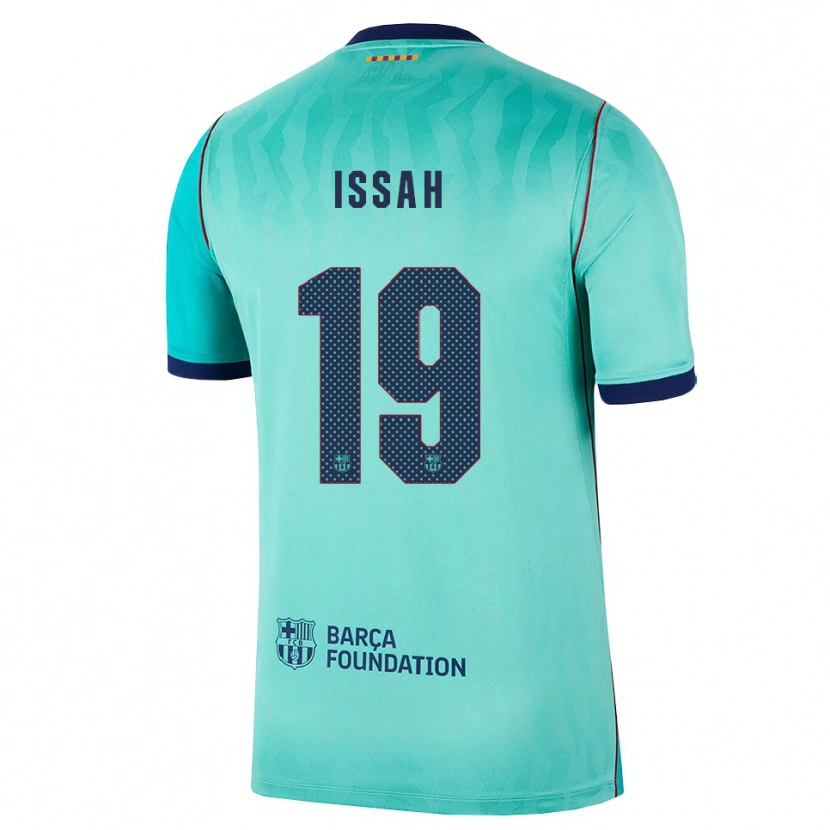 Danxen Mujer Camiseta Aziz Issah #19 Aqua Turquesa Oscuro Azul Real Equipación Tercera 2026/27 La Camisa México