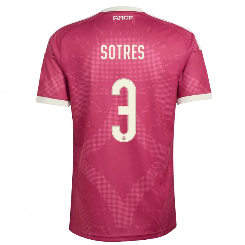 Danxen Mujer Camiseta Alfredo Sotres #3 Rojo Violeta Pálido Blanco Equipación Tercera 2026/27 La Camisa México