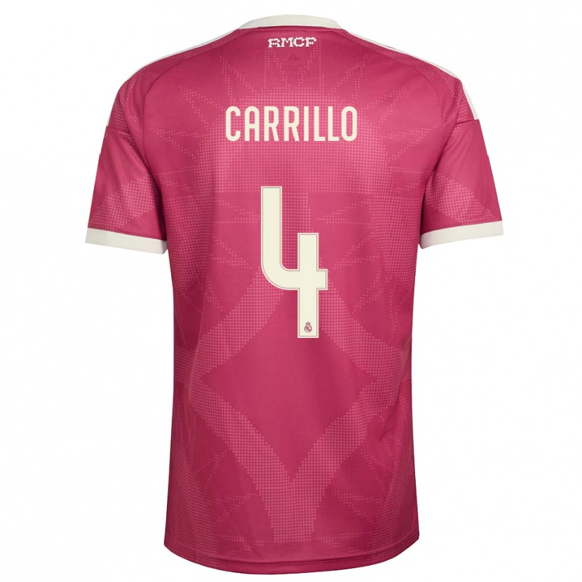 Danxen Mujer Camiseta Alvaro Carrillo #4 Rojo Violeta Pálido Blanco Equipación Tercera 2026/27 La Camisa México
