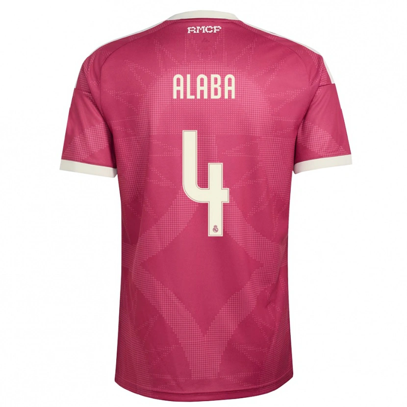 Danxen Mujer Camiseta David Alaba #4 Rojo Violeta Pálido Blanco Equipación Tercera 2026/27 La Camisa México