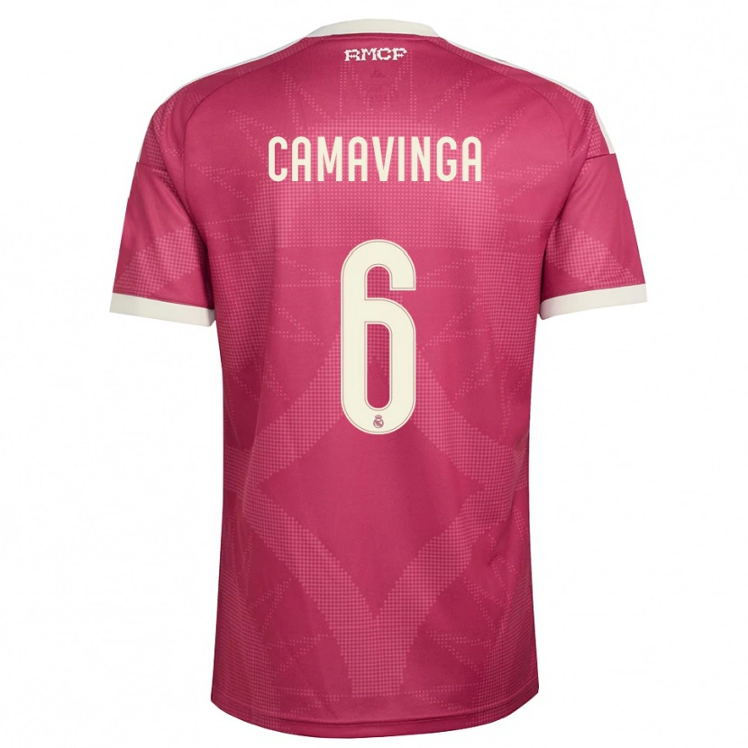 Danxen Mujer Camiseta Eduardo Camavinga #6 Rojo Violeta Pálido Blanco Equipación Tercera 2026/27 La Camisa México