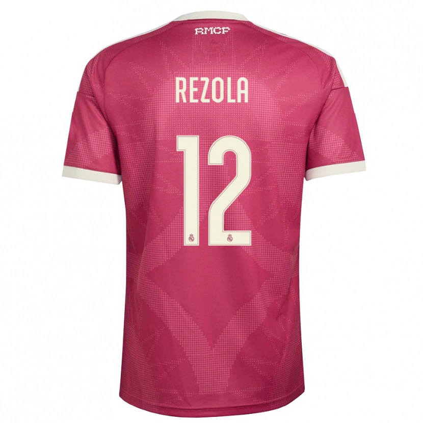 Danxen Mujer Camiseta Manex Rezola #12 Rojo Violeta Pálido Blanco Equipación Tercera 2026/27 La Camisa México