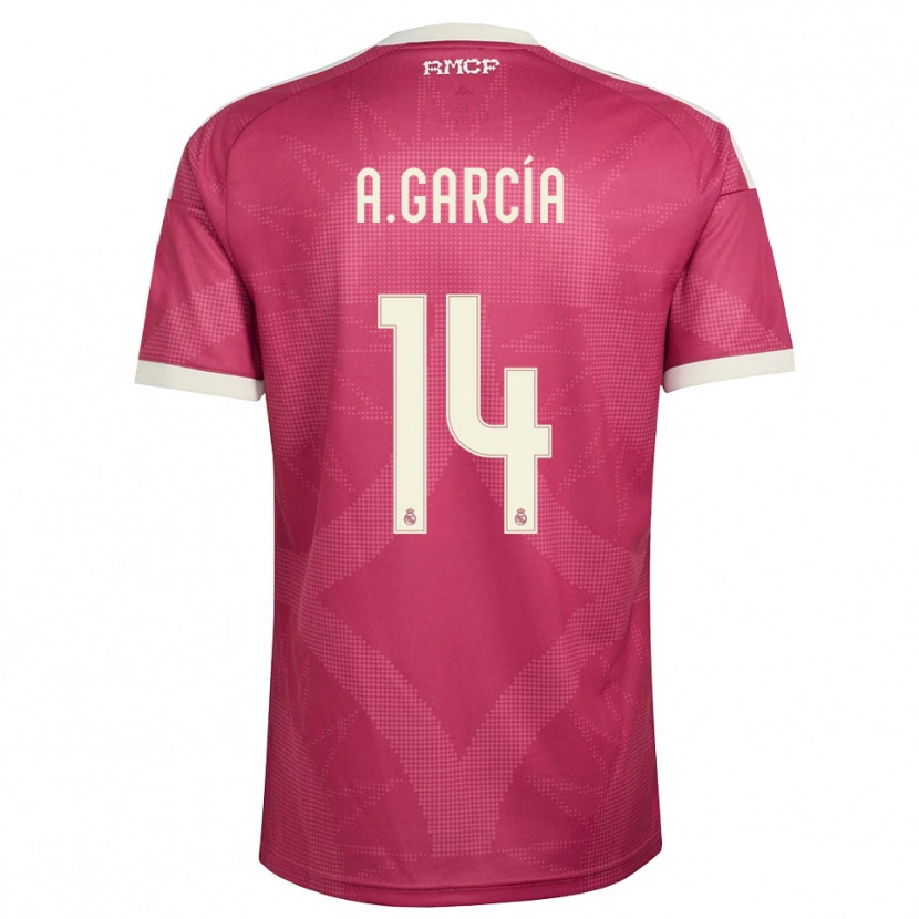 Danxen Mujer Camiseta Aimar García #14 Rojo Violeta Pálido Blanco Equipación Tercera 2026/27 La Camisa México