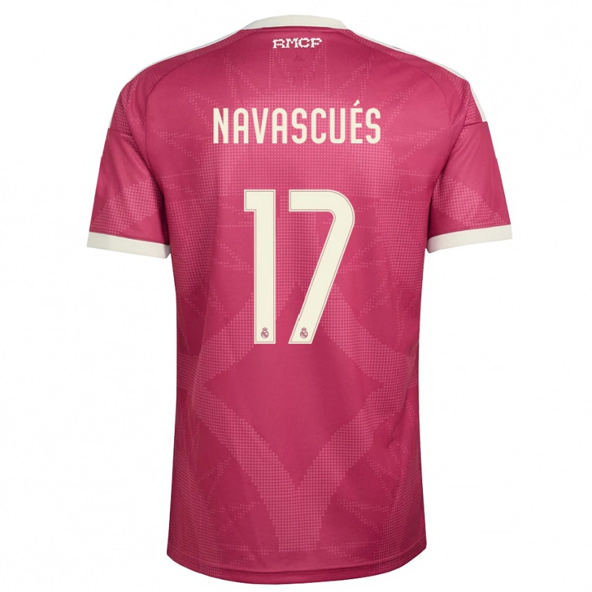 Danxen Mujer Camiseta Liberto Navascués #17 Rojo Violeta Pálido Blanco Equipación Tercera 2026/27 La Camisa México