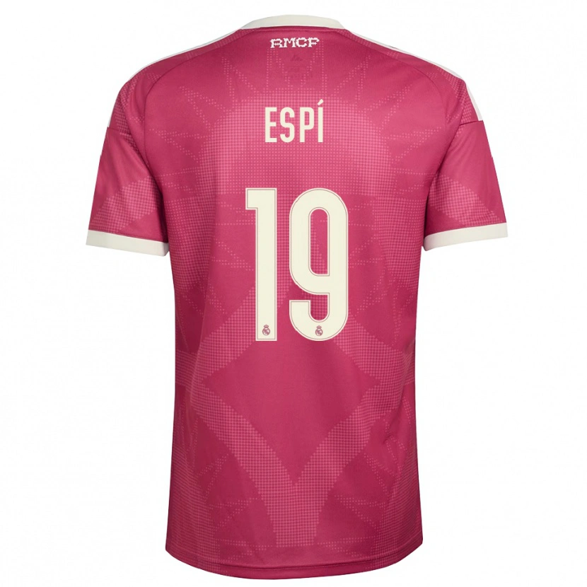 Danxen Mujer Camiseta Carlos Espí #19 Rojo Violeta Pálido Blanco Equipación Tercera 2026/27 La Camisa México